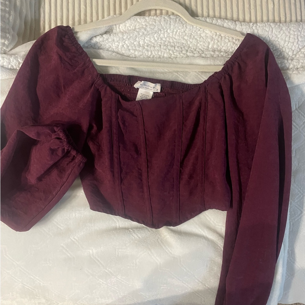 Chic Maroon Off-Shoulder Blouse